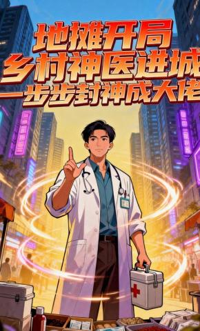 短剧《地摊开局，乡村神医进城，一步步封神成大佬》海报