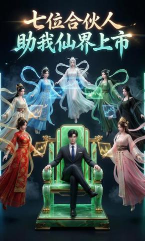 短剧《七位合伙人，助我仙界上市》海报