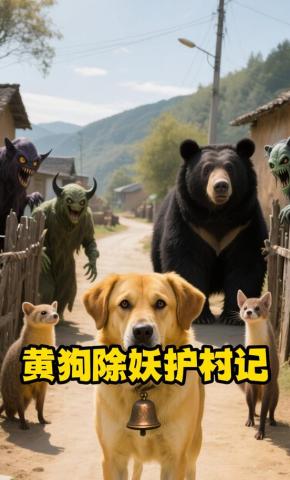短剧《黄狗除妖护村记》海报