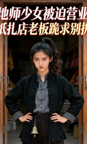 短剧《地师少女被迫营业，纸扎店老板跪求别拆》海报