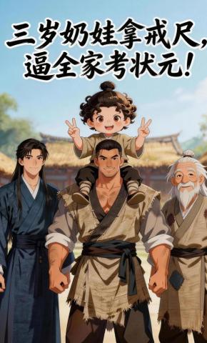 短剧《三岁奶娃拿戒尺，逼全家考状元！》海报