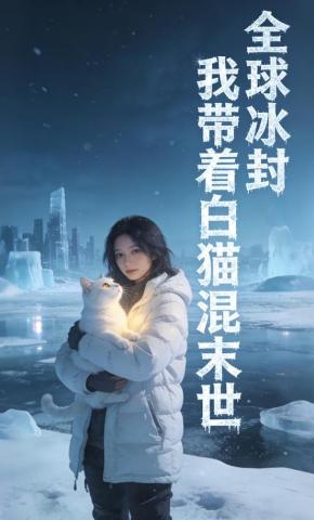 短剧《全球冰封：我带着白猫混末世》海报
