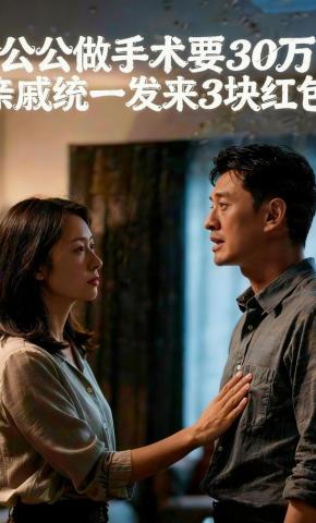 短剧《公公做手术要30万，亲戚统一发来3块红包》海报