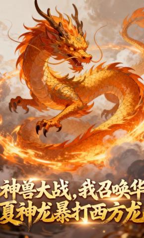 短剧《神兽大战，我召唤华夏神龙暴打西方龙》海报