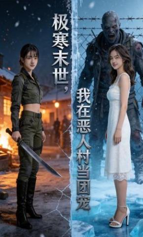 短剧《极寒末世，我在恶人村当团宠》海报