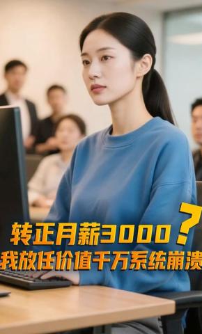 短剧《转正月薪3000？我放任价值千万系统崩溃》海报