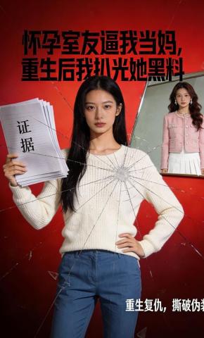 短剧《怀孕室友逼我当妈，重生后我扒光她黑料》海报