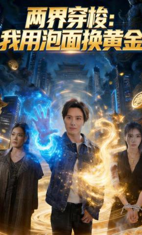 短剧《两界穿梭：我用泡面换黄金》海报