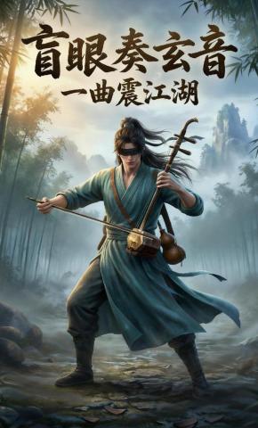 短剧《盲眼奏玄音，一曲震江湖》海报