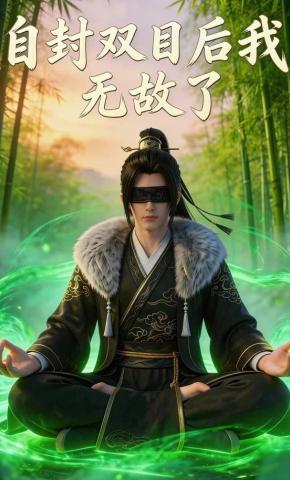 短剧《自封双目后我无敌了》海报