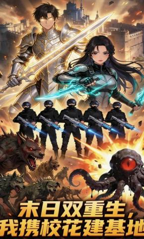 短剧《末日双重生，我携校花建基地》海报