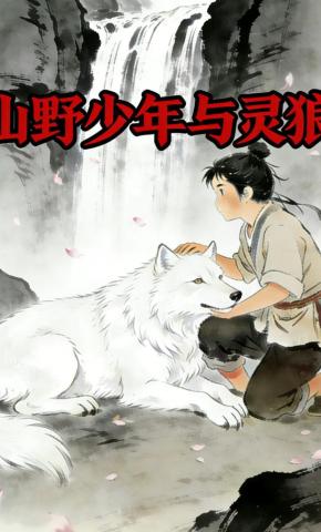 短剧《山野少年与灵狼》海报