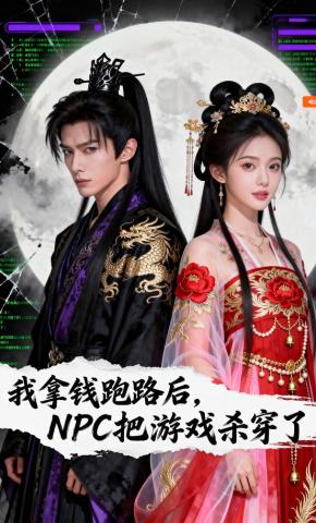 短剧《我拿钱跑路后，NPC把游戏杀穿了》海报