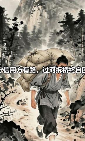 短剧《守信用方有路，过河拆桥终自困》海报