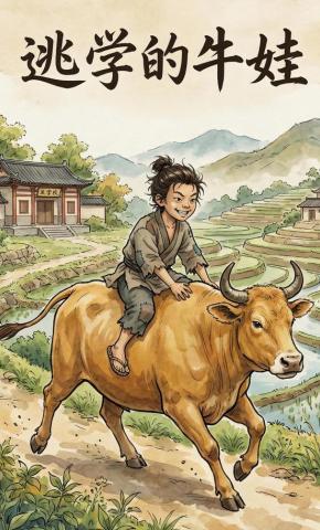 短剧《逃学的牛娃》海报