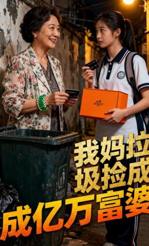 短剧《我妈捡垃圾捡成亿万富婆》海报