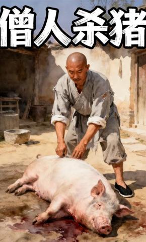 短剧《僧人杀猪》海报
