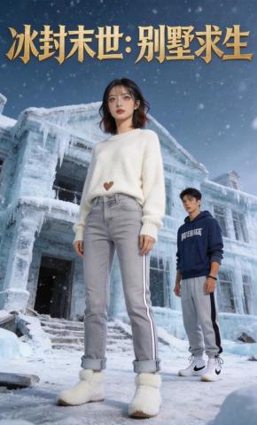 短剧《冰封末世：别墅求生》海报