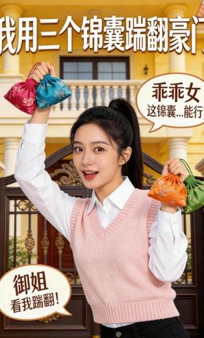 短剧《我用三个锦囊踹翻豪门》海报