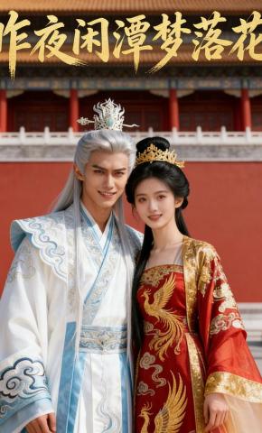 短剧《昨夜闲潭梦落花》海报