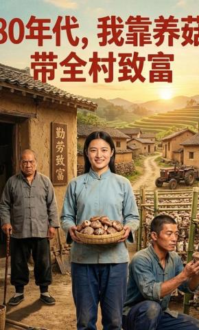 短剧《80年代，我靠养菇带全村致富》海报