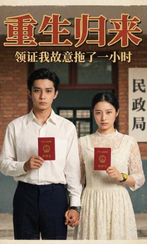 短剧《重生归来，领证我故意拖了一小时》海报