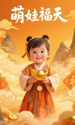短剧《萌娃福天》海报