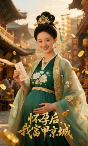 短剧《怀孕后，我富甲京城》海报