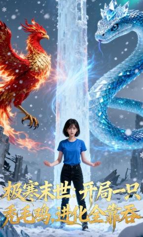 短剧《极寒末世：开局一只秃毛鸡，进化全靠吞》海报