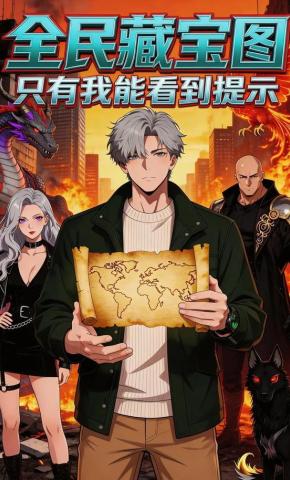 短剧《全民宝藏图，只有我能看到提示》海报