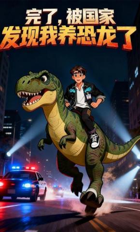 短剧《完了，被国家发现我养恐龙了》海报
