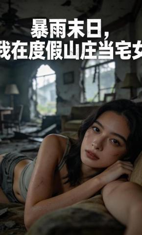 短剧《暴雨末日，我在度假山庄当宅女》海报