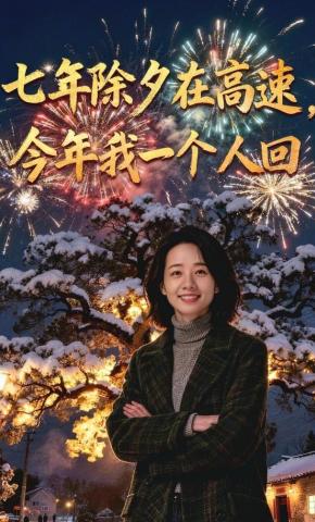 短剧《七年除夕在高速，今年我一个人回》海报