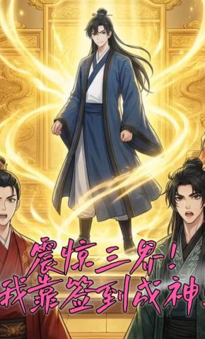 短剧《震惊三界！我靠签到成神！》海报