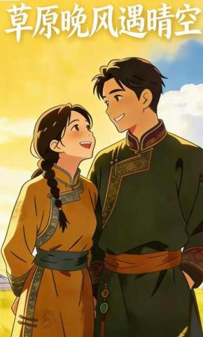 短剧《草原晚风遇晴空》海报