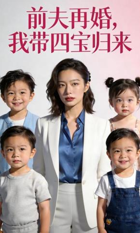 短剧《前夫再婚，我带四宝归来》海报