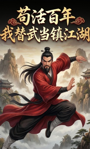 短剧《苟活百年我替武当镇江湖》海报