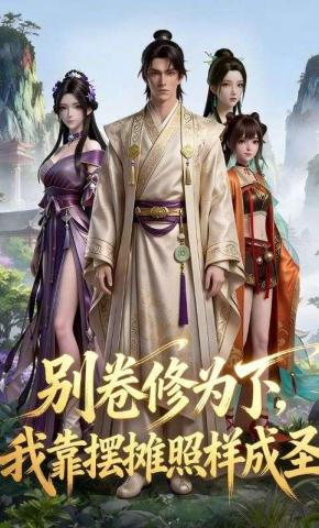 短剧《别卷修为了！我靠摆摊照样成圣》海报