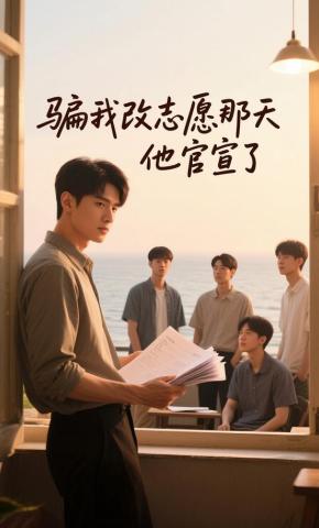 短剧《骗我改志愿那天，他官宣了》海报