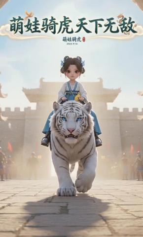 短剧《萌娃骑虎天下无敌》海报