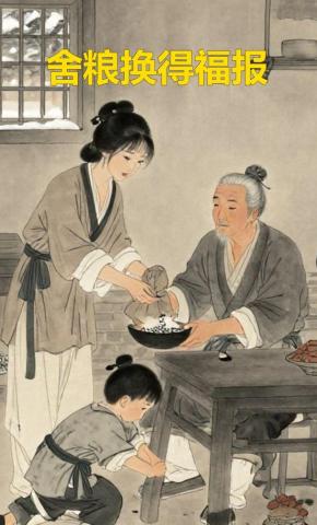 短剧《舍粮换得福报》海报