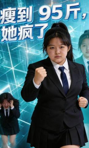 短剧《瘦到95斤，她疯了》海报