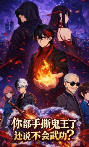 短剧《你都手撕鬼王了，还说不会武功?》海报