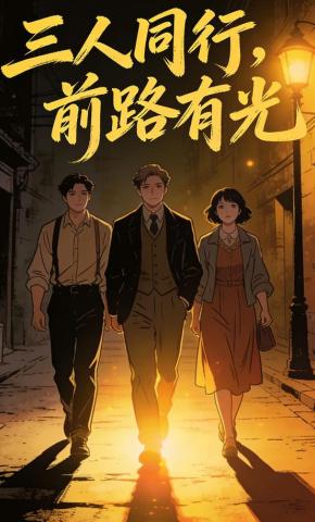 短剧《三人同行，前路有光》海报