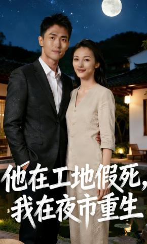 短剧《他在工地假死，我在夜市重生》海报