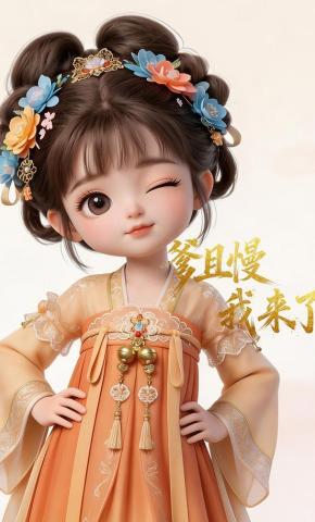 短剧《爹且慢，我来了》海报