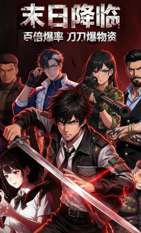 短剧《末日降临，百倍爆率刀刀爆物资》海报