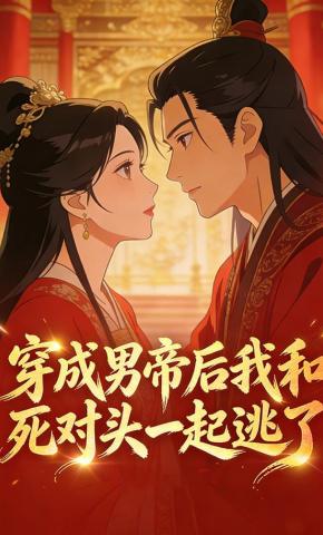 短剧《穿成男帝后，我和死对头一起逃了》海报