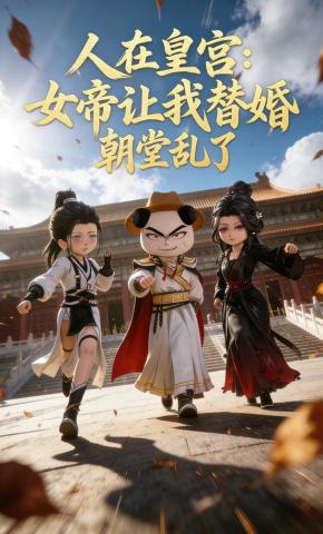 短剧《人在皇宫：女帝让我替婚，朝堂乱了》海报