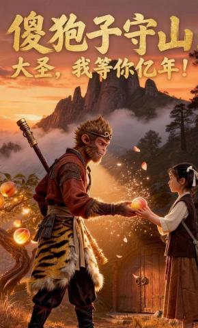 短剧《傻狍子守山：大圣，我等你亿年！》海报